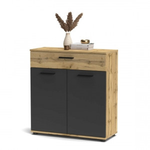 Комод Berno BE2 802х853х325мм ДСП 16мм Дуб Вотан/Антрацит