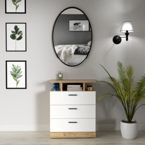 Комод Dores DS1 650х815х400мм ДСП 16мм Дуб крафт золотий/Білий