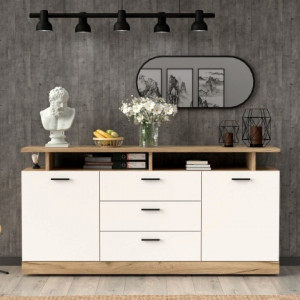 Комод Dores DS4 1651х810х400мм ДСП 16мм Дуб крафт золотий/Білий