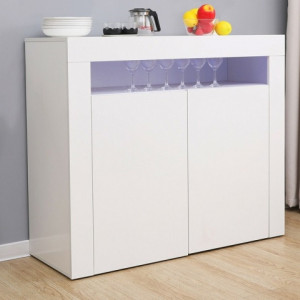 Комод Mex MX108 1080х920х400мм ДСП 16мм Білий глянець LED