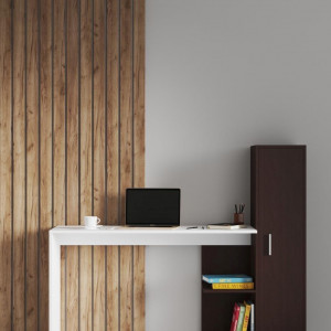 Стіл письмовий S-13 з пеналом 1482x450x1212 мм ДСП Білий/Венге