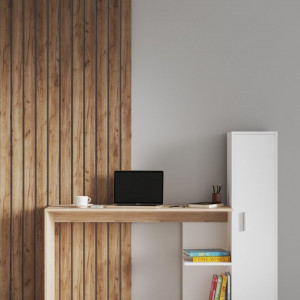 Стіл письмовий S-13 з пеналом 1482x450x1212 мм ДСП Дуб сонома/Білий