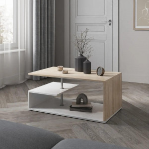Журнальний стіл S-7 ДСП 16 мм 910х526х410 мм Дуб Сонома/Білий Журнальний стіл S-7 ДСП 16 мм 910х526х410 мм Дуб Сонома/Білий