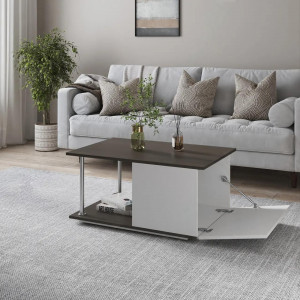 Журнальний стіл S-8 ДСП 16 мм 900х590х426 мм Білий/Венге Магія Журнальний стіл S-8 ДСП 16 мм 900х590х426 мм Білий/Венге Магія