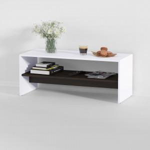 Журнальний стіл F-80 ДСП 16 мм 996х398х400 мм Білий/Венге Магія