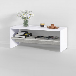 Журнальний стіл F-80 ДСП 16 мм 996х398х400 мм Білий/Бетон Журнальний стіл F-80 ДСП 16 мм 996х398х400 мм Білий/Бетон