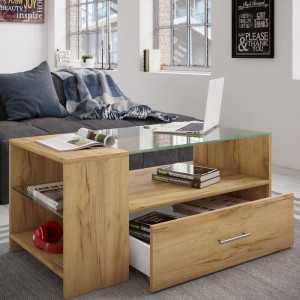 Стіл журнальний з шухлядою Tindala 1000х500х450 мм Дуб Тахо