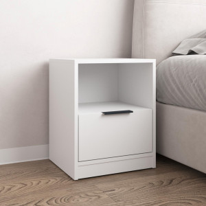 Тумба приліжкова M-31 в спальню з висувною шухлядою ДСП 402x350x498 мм Білий Тумба приліжкова M-31 в спальню з висувною шухлядою ДСП 402x350x498 мм Білий