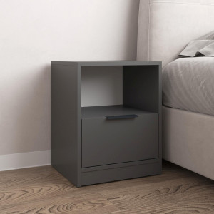 Тумба приліжкова M-31 в спальню з висувною шухлядою ДСП 402x350x498 мм Антрацит Тумба приліжкова M-31 в спальню з висувною шухлядою ДСП 402x350x498 мм Антрацит