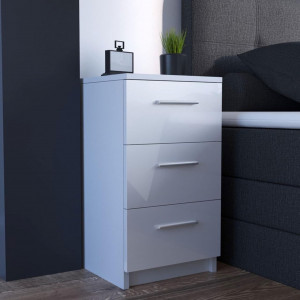 Тумба приліжкова на 3 шухляди Elvin 378x352x659 мм Білий