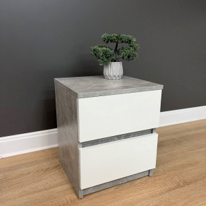 Тумба приліжкова Vesta 352х340х420 мм Бетон/Білий Тумба приліжкова Vesta 352х340х420 мм Бетон/Білий