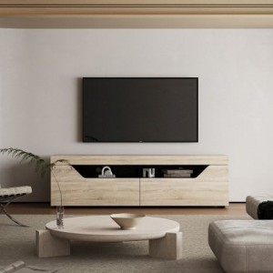 Тумба Twist TW160 під телевізор ДСП 1600x476x340 мм дуб сонома/чорний Тумба Twist TW160 під телевізор ДСП 1600x476x340 мм дуб сонома/чорний