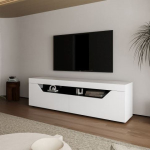 Тумба Twist TW160 під телевізор ДСП 1600x476x340 мм Білий/Чорний Тумба Twist TW160 під телевізор ДСП 1600x476x340 мм Білий/Чорний