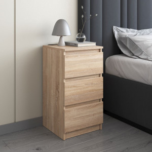 Тумба приліжкова з 3 висувними шухлядами R-30 400x400х760 мм дуб сонома Тумба приліжкова з 3 висувними шухлядами R-30 400x400х760 мм дуб сонома