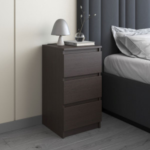 Тумба приліжкова з 3 висувними шухлядами R-30 400x400х760 мм Венге Темний Тумба приліжкова з 3 висувними шухлядами R-30 400x400х760 мм Венге Темний