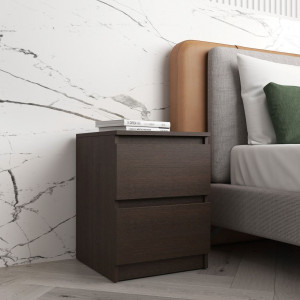 Тумба приліжкова на 2 висувні шухляди з фасадами без ручок R-5 400x400х530 мм Венге Темний Тумба приліжкова на 2 висувні шухляди з фасадами без ручок R-5 400x400х530 мм Венге Темний