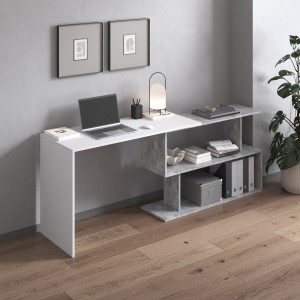 Стіл трансформер M-41 1200x500x766 мм Білий/Бетон