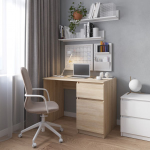 Комп'ютерний стіл з тумбою праворуч з фасадами без ручок R-18 1000x755x600 Дуб Сонома