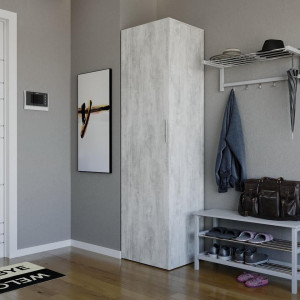 Шафа-пенал з полицями ST-0013 600х520х2180 мм Бетон