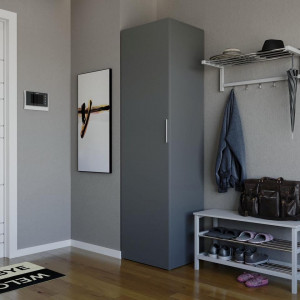 Шафа-пенал з полицями ST-0013 600х520х2180 мм Антрацит