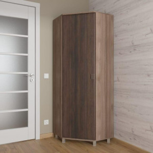 Шафа кутова зі штангою та полицями Id27-1464 700х700х1930 мм Дуб Табако