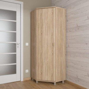 Шафа кутова зі штангою та полицями Id27-1464 700х700х1930 мм Дуб Сонома