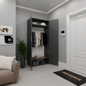 Шафа з полицею та штангою TS-09 1000х520х2180 Антрацитовий