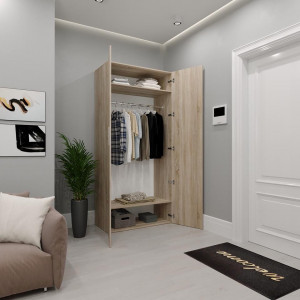 Шафа з полицею та штангою TS-09 1000х520х2180 Дуб сонома