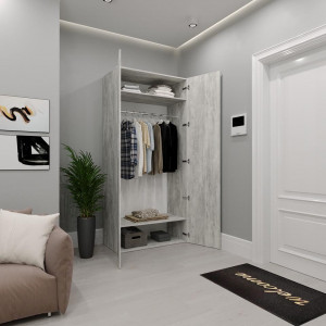 Шафа з полицею та штангою TS-09 1000х520х2180 Бетон