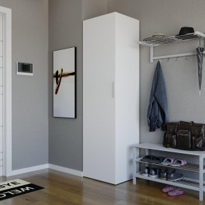 Шафа-пенал зі штангою та полицями ST-0012 600х520х2180 мм Білий