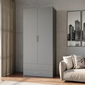 Шафа для одягу SТ0002 зі штангою та двома ящиками 1000x520x2190 Антрацитовий 