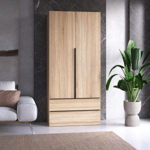 Шафа для одягу зі штангою та полицями M-30 1000x2200x500 ДСП Дуб сонома