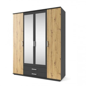Шафа гардеробна Poseda PS2 4Д 2Ш 1592x535x1970 антрацит/дуб артизан