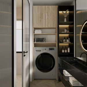 Lavana Шафа над пральнею 640x250x1910 дуб сонома