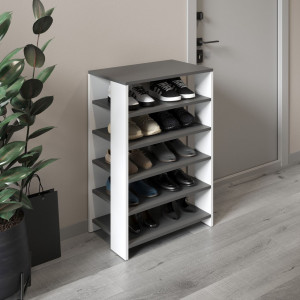 Тумба для взуття, взуттєва полиця M-36 600x344x900 Антрацит-Білий Тумба для взуття, взуттєва полиця M-36 600x344x900 Антрацит-Білий
