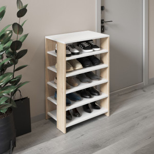 Тумба для взуття, взуттєва полиця M-36 600x344x900 Білий-Дуб Сонома Тумба для взуття, взуттєва полиця M-36 600x344x900 Білий-Дуб Сонома