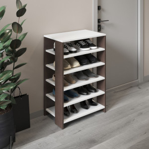 Тумба для взуття, взуттєва полиця M-36 600x344x900 Білий-Венге Темний Тумба для взуття, взуттєва полиця M-36 600x344x900 Білий-Венге Темний