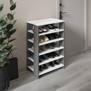 Тумба для взуття, взуттєва полиця M-36 600x344x900 Білий-Антрацит Тумба для взуття, взуттєва полиця M-36 600x344x900 Білий-Антрацит