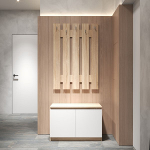 Передпокій, комплект у передпокій №3 R20+D5 802x400x1950 Дуб Сонома-Білий фасад Передпокій, комплект у передпокій №3 R20+D5 802x400x1950 Дуб Сонома-Білий фасад