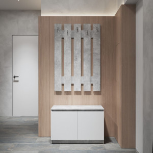 Передпокій, комплект у передпокій №3 R20+D5 802x400x1950 Бетон-Білий фасад Передпокій, комплект у передпокій №3 R20+D5 802x400x1950 Бетон-Білий фасад