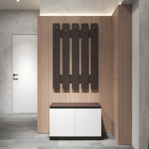 Передпокій, комплект у передпокій №3 R20+D5 802x400x1950 Венге Темний-Білий фасад Передпокій, комплект у передпокій №3 R20+D5 802x400x1950 Венге Темний-Білий фасад