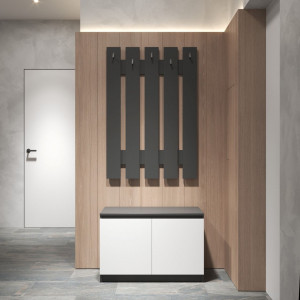 Передпокій, комплект у передпокій №3 R20+D5 802x400x1950 Антрацит-Білий фасад Передпокій, комплект у передпокій №3 R20+D5 802x400x1950 Антрацит-Білий фасад