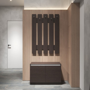 Передпокій, комплект у передпокій №3 R20+D5 802x400x1950 Венге Темний-Білі планки Передпокій, комплект у передпокій №3 R20+D5 802x400x1950 Венге Темний-Білі планки