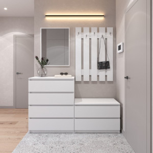 Передпокій, комплект у передпокій №1 R4+R19+D4+D5 1604x400x1950 Білий Передпокій, комплект у передпокій №1 R4+R19+D4+D5 1604x400x1950 Білий