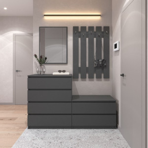 Передпокій, комплект у передпокій №1 R4+R19+D4+D5 1604x400x1950 Антрацит Передпокій, комплект у передпокій №1 R4+R19+D4+D5 1604x400x1950 Антрацит