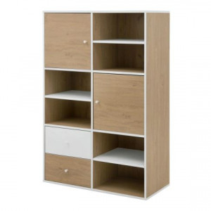 Fumo FM3 Пенал 2Д, 2Ш 939x411x1388 дуб кам'яний/білий  Fumo FM3 Пенал 2Д, 2Ш 939x411x1388 дуб кам'яний/білий