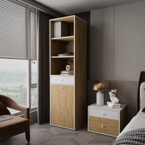 Fumo FM2 Пенал 1Д, 1Ш 486x411x1774 дуб кам'яний/білий Fumo FM2 Пенал 1Д, 1Ш 486x411x1774 дуб кам'яний/білий