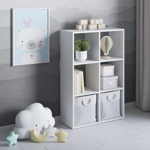 Полка для книг, стелаж для дому на 6 комірок M-58 720x290x1078 Білий