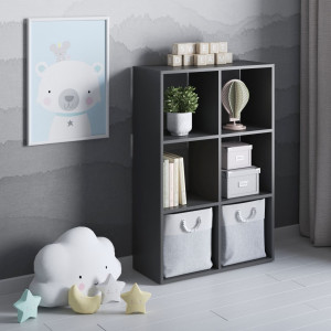 Полка для книг, стелаж для дому на 6 комірок M-58 720x290x1078 Антрацит Полка для книг, стелаж для дому на 6 комірок M-58 720x290x1078 Антрацит