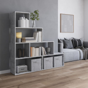 Полка для книг, стелаж для дому M-57 1552x290x1634 Бетон